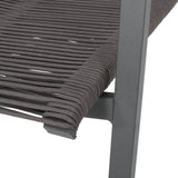 Outdoor Modern Industrial Aluminum 7 Piece Dining Set with Rope Seating - NH605313