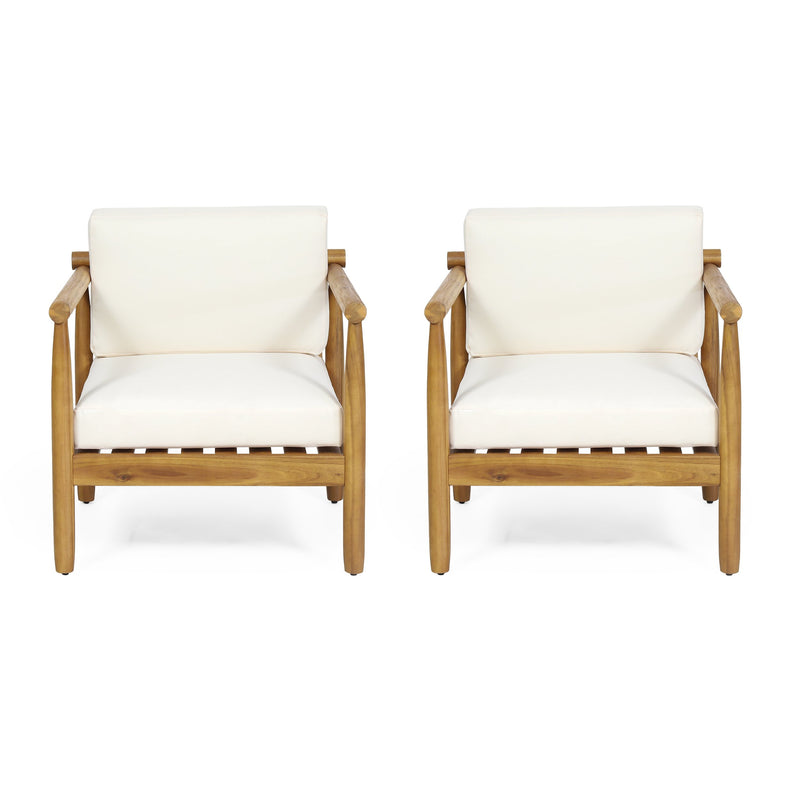 Outdoor Acacia Wood Club Chair (Set of 2) - NH768313