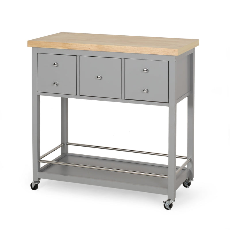 Contemporary Storage Kitchen Cart with Wheels - NH993413