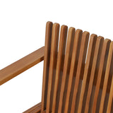 Outdoor Acacia Wood Slatted Club Chairs, Set of 2, Teak - NH435513