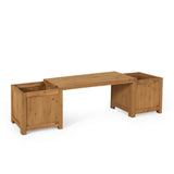 Outdoor Pine Wood Planter Bench - NH745513