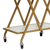 Handcrafted Modern Glam Marble Bar Cart - NH217313