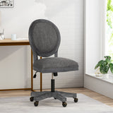 French Country Upholstered Swivel Office Chair - NH639413