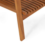 Outdoor Acacia Wood Slatted Club Chairs, Set of 2, Teak - NH435513