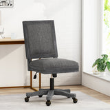 Rustic Upholstered Swivel Office Chair - NH862513