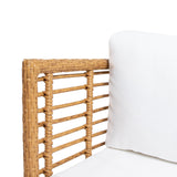 Outdoor Wicker Club Chair with Water Resistant Cushion, Set of 2, Light Brown and White - NH300513