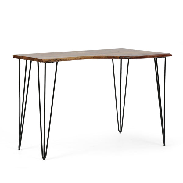 Modern Industrial Handcrafted Acacia Wood Desk with Hairpin Legs - NH142413