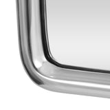 Modern Handcrafted Square Aluminum Wall Mirror, Silver - NH995413