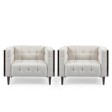 Contemporary Tufted Club Chairs, Set of 2 - NH488413