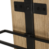 Modern Industrial 8 Bottle Wall Mounted Wine Rack, Natural and Black - NH400513