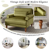 Large Vintage Lounge Chair w/ Circular Armrests, Lumbar Support & Roman Column Legs