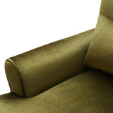 Large Vintage Lounge Chair w/ Circular Armrests, Lumbar Support & Roman Column Legs