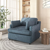 Oversized Lounge Chair w/ T-Shaped Cushion, Angled Armrests & Plush Armrest Pillows