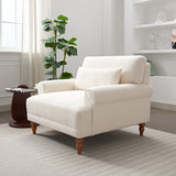Large Vintage Lounge Chair w/ Circular Armrests, Lumbar Support & Roman Column Legs