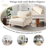 Large Vintage Lounge Chair w/ Circular Armrests, Lumbar Support & Roman Column Legs