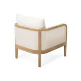 Modern Acacia Wood Outdoor Club Chair with Beige Water-Repellent Cushions