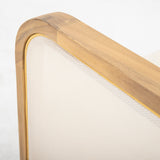 Modern Acacia Wood Outdoor Club Chair with Beige Water-Repellent Cushions