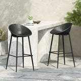 Shinnia Indoor & Outdoor Polypropelene Plastic Gable Barstool, Set of 2