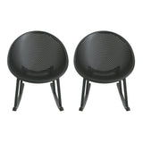 Ermon Indoor & Outdoor Polypropelene Plastic Rocking Chairs, Set of 2