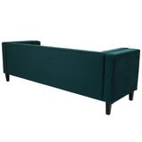Contemporary Waffle-Stitch Velvet Sofa