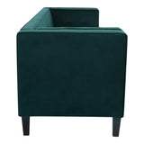 Contemporary Waffle-Stitch Velvet Sofa
