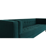 Contemporary Waffle-Stitch Velvet Sofa