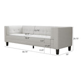 Contemporary Waffle-Stitch Velvet Sofa