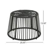 Modern Wicker High Back Chair & Side Table Set