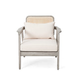Outdoor Patio Club Chair – Solid Acacia Wood Frame with Criss-Cross Back & Water-Repellent Cushions