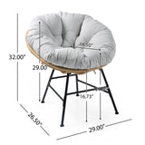 Redemond Outdoor PE Rattan Shelll Chair with Cushions