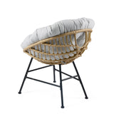 Redemond Outdoor PE Rattan Shelll Chair with Cushions