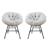 Redemond Outdoor PE Rattan Shelll Chair with Cushions
