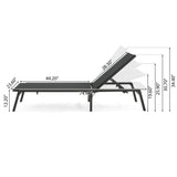 Salalh Outdoor Aluminum Folding Chaise Lounge, Set of 2