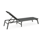 Salalh Outdoor Aluminum Folding Chaise Lounge, Set of 2