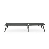 Salalh Outdoor Aluminum Folding Chaise Lounge, Set of 2