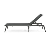 Salalh Outdoor Aluminum Folding Chaise Lounge, Set of 2