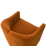 Boucle Accent Club Chair Minimalist Barrel Armchair with Channel Tufted Back