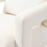 Modern Accent Lounge Chair with Wooden Block Legs and Armrests