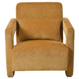 Modern Accent Lounge Chair with Wooden Block Legs and Armrests