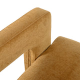 Modern Accent Lounge Chair with Wooden Block Legs and Armrests