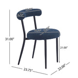 Indoor Luxury Fabric Upholstered Dining Chairs, Set of 2