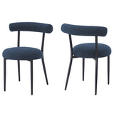 Indoor Luxury Fabric Upholstered Dining Chairs, Set of 2