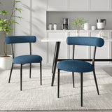 Indoor Luxury Fabric Upholstered Dining Chairs, Set of 2