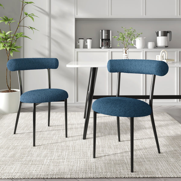 Indoor Luxury Fabric Upholstered Dining Chairs, Set of 2