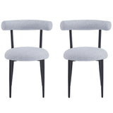 Indoor Luxury Fabric Upholstered Dining Chairs, Set of 2