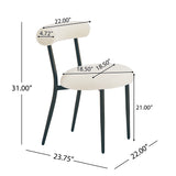 Indoor Luxury Fabric Upholstered Dining Chairs, Set of 2
