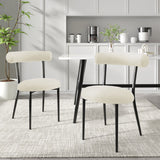 Indoor Luxury Fabric Upholstered Dining Chairs, Set of 2