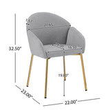 Luxury Polyester Round Back Dining Chairs, (Set of 2)