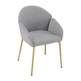 Luxury Polyester Round Back Dining Chairs, (Set of 2)