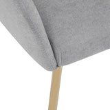 Luxury Polyester Round Back Dining Chairs, (Set of 2)